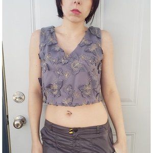 NWT Orange Juice Collection Butterfly Crop‎ Top